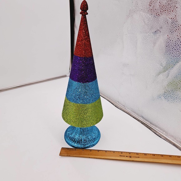 NWT Glitter Rainbow Metal Christmas Tree - Picture 9 of 11